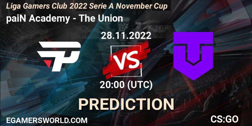 Pronósticos paiN Academy - The Union. 28.11.22. Gamers Club Liga Série A: November 2022 - CS2 (CS:GO)