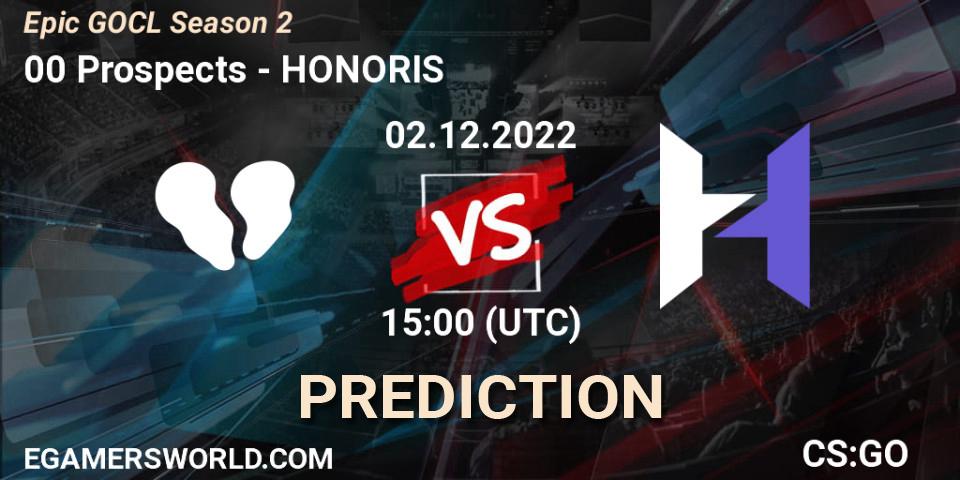 Pronósticos 00 Prospects - HONORIS. 02.12.22. Epic GOCL Season 2 - CS2 (CS:GO)