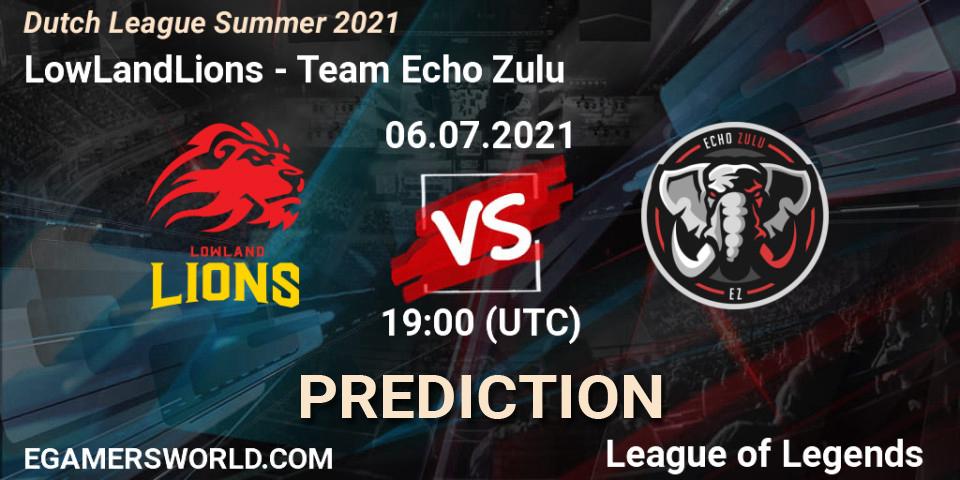 Pronósticos LowLandLions - Team Echo Zulu. 08.06.2021 at 18:15. Dutch League Summer 2021 - LoL