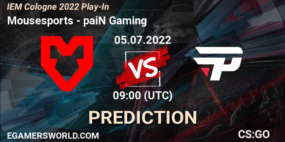 Pronósticos Mousesports - paiN Gaming. 05.07.2022 at 09:00. IEM Cologne 2022 Play-In - Counter-Strike (CS2)
