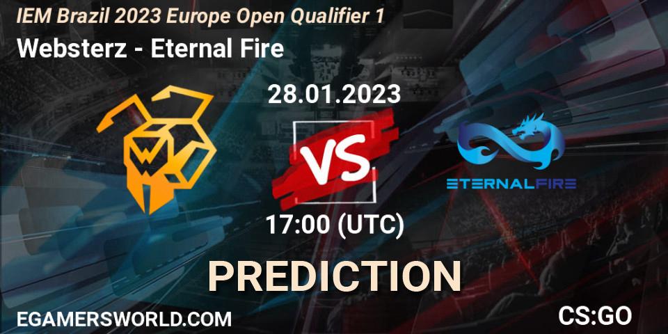 Pronósticos Websterz - Eternal Fire. 28.01.23. IEM Brazil Rio 2023 Europe Open Qualifier 1 - CS2 (CS:GO)