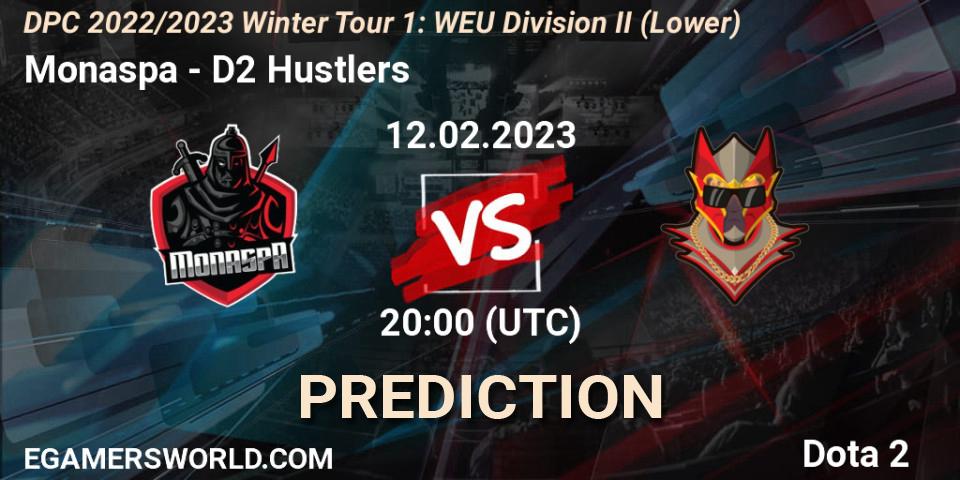 Pronósticos Monaspa - D2 Hustlers. 12.02.23. DPC 2022/2023 Winter Tour 1: WEU Division II (Lower) - Dota 2