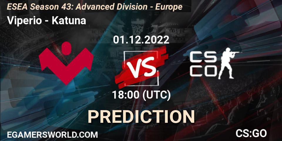 Pronósticos Viperio - Katuna. 01.12.22. ESEA Season 43: Advanced Division - Europe - CS2 (CS:GO)
