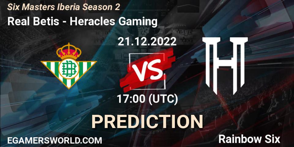Pronósticos Real Betis - Heracles Gaming. 21.12.2022 at 17:00. Six Masters Iberia Season 2 - Rainbow Six