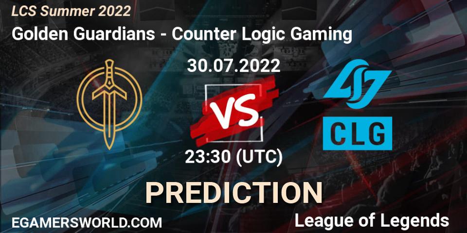 Pronósticos Golden Guardians - Counter Logic Gaming. 30.07.22. LCS Summer 2022 - LoL