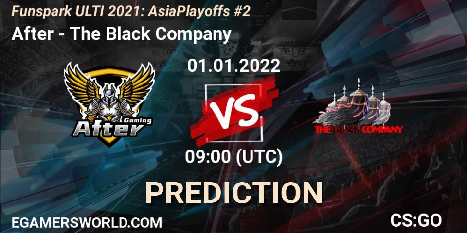 Pronósticos After - The Black Company. 01.01.2022 at 09:00. Funspark ULTI 2021 Asia Playoffs 2 - Counter-Strike (CS2)