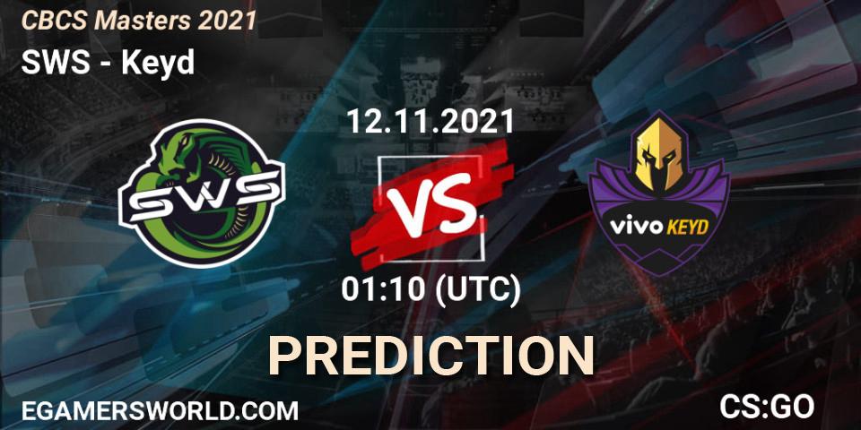 Pronósticos SWS - Keyd. 12.11.2021 at 01:45. CBCS Masters 2021 - Counter-Strike (CS2)