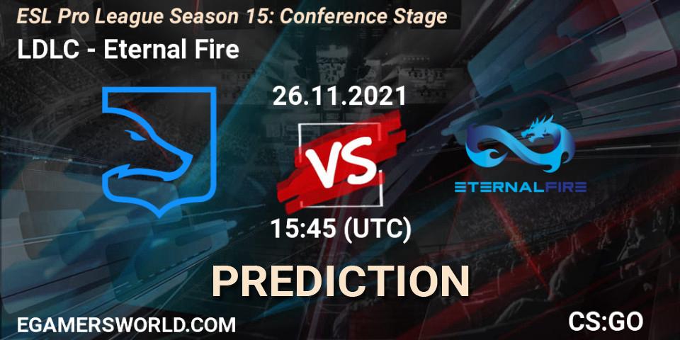 Pronósticos LDLC - Eternal Fire. 26.11.2021 at 17:10. ESL Pro League Season 15: Conference Stage - Counter-Strike (CS2)