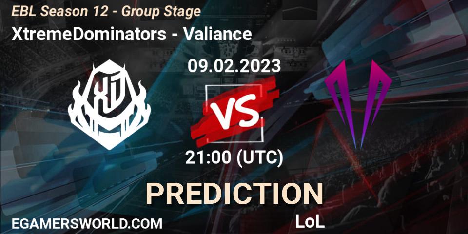 Pronósticos XtremeDominators - Valiance. 09.02.23. EBL Season 12 - Group Stage - LoL