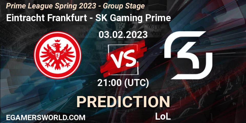 Pronósticos Eintracht Frankfurt - SK Gaming Prime. 03.02.23. Prime League Spring 2023 - Group Stage - LoL