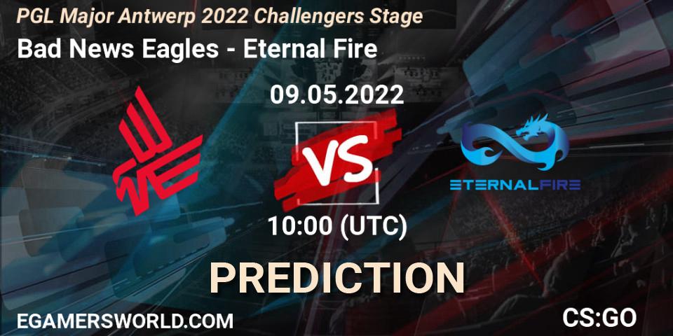 Pronósticos Bad News Eagles - Eternal Fire. 09.05.2022 at 10:00. PGL Major Antwerp 2022 Challengers Stage - Counter-Strike (CS2)