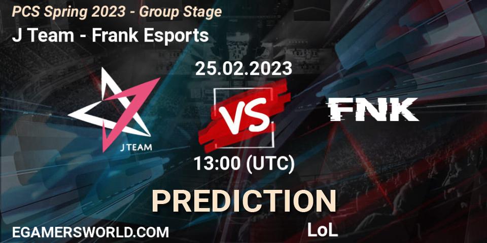 Pronósticos J Team - Frank Esports. 05.02.2023 at 11:45. PCS Spring 2023 - Group Stage - LoL