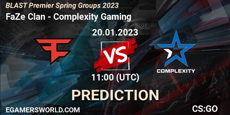 Pronósticos FaZe Clan - Complexity Gaming. 20.01.23. BLAST Premier Spring Groups 2023 - CS2 (CS:GO)
