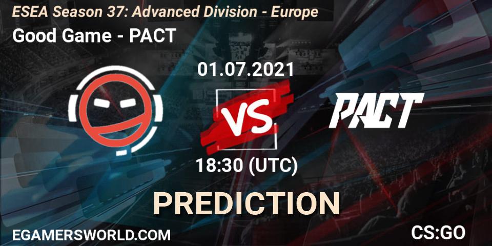 Pronósticos Good Game - PACT. 01.07.21. ESEA Season 37: Advanced Division - Europe - CS2 (CS:GO)