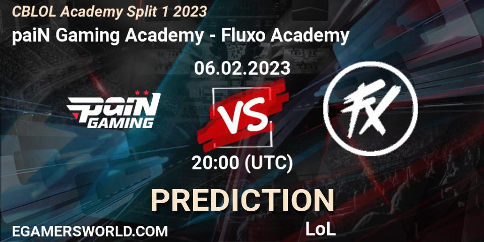 Pronósticos paiN Gaming Academy - Fluxo Academy. 06.02.23. CBLOL Academy Split 1 2023 - LoL
