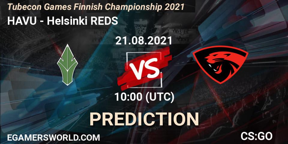 Pronósticos HAVU - Helsinki REDS. 21.08.21. Tubecon Games Finnish Championship 2021 - CS2 (CS:GO)