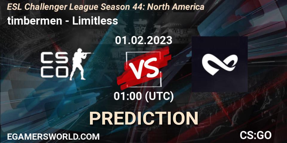 Pronósticos timbermen - Limitless. 01.02.23. ESL Challenger League Season 44: North America - CS2 (CS:GO)