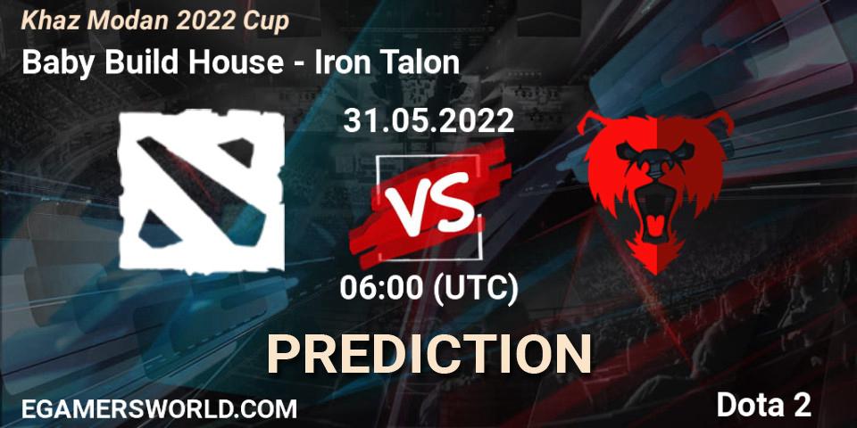 Pronósticos Baby Build House - Iron Talon. 31.05.2022 at 05:59. Khaz Modan 2022 Cup - Dota 2