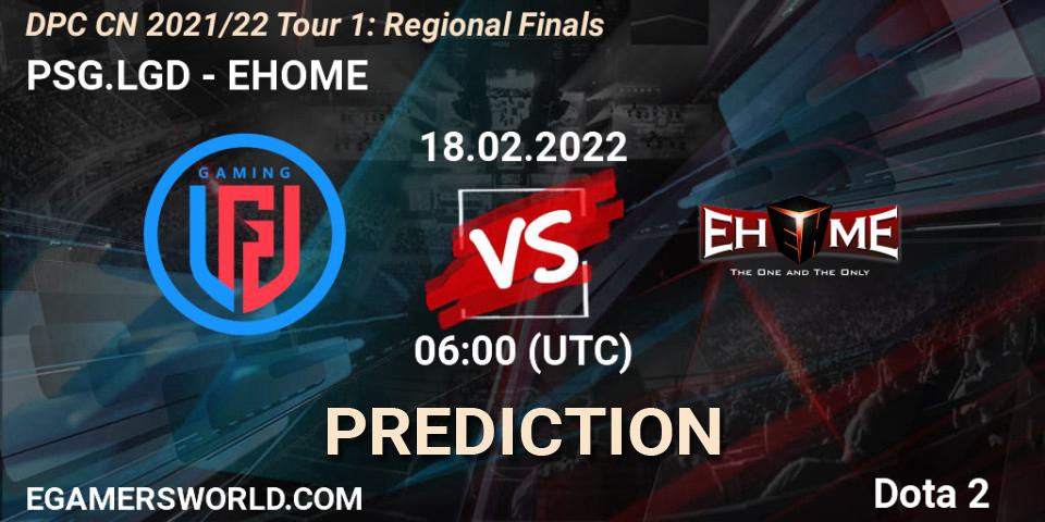 Pronósticos PSG.LGD - EHOME. 18.02.22. DPC CN 2021/22 Tour 1: Regional Finals - Dota 2