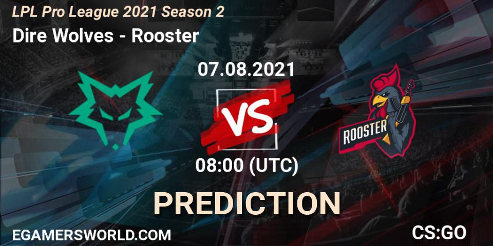 Pronósticos Dire Wolves - Rooster. 03.08.2021 at 08:00. LPL Pro League 2021 Season 2 - Counter-Strike (CS2)