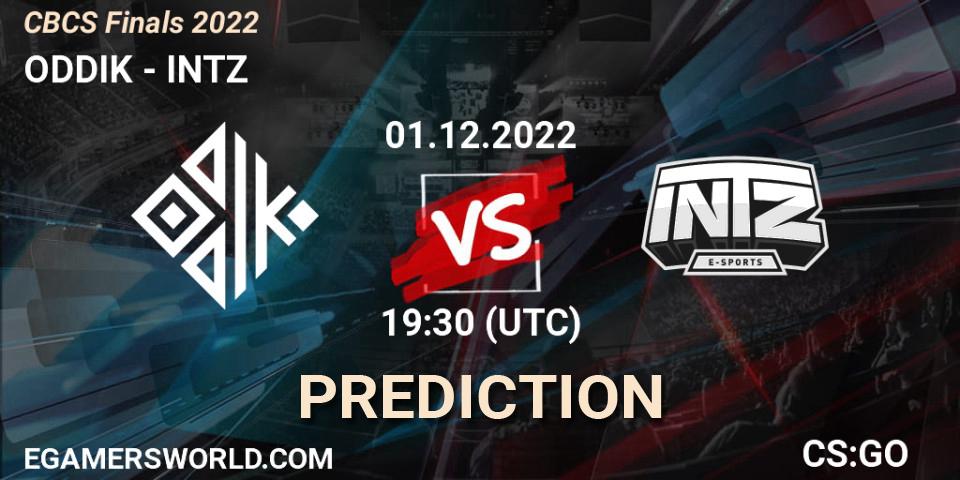 Pronósticos ODDIK - INTZ. 01.12.22. CBCS Finals 2022 - CS2 (CS:GO)