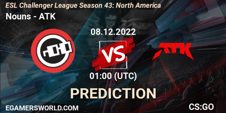 Pronósticos Nouns - ATK. 08.12.22. ESL Challenger League Season 43: North America - CS2 (CS:GO)