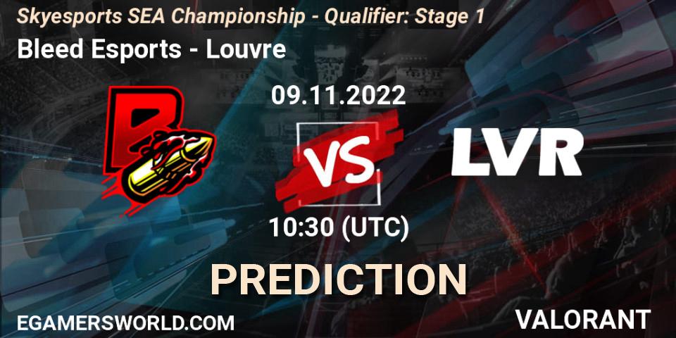 Pronósticos Bleed Esports - Louvre. 09.11.2022 at 11:45. Skyesports SEA Championship - Qualifier: Stage 1 - VALORANT