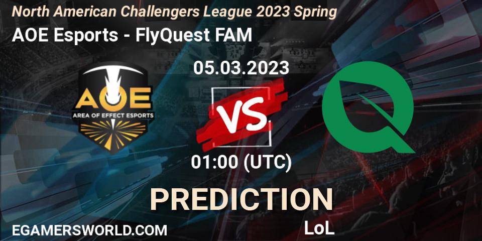 Pronósticos AOE Esports - FlyQuest FAM. 05.03.23. NACL 2023 Spring - Group Stage - LoL