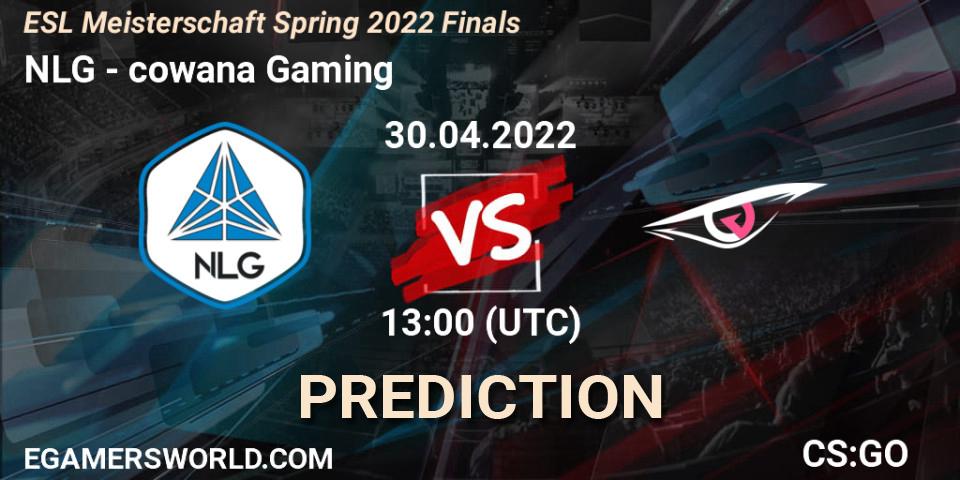 Pronósticos NLG - cowana Gaming. 30.04.2022 at 13:00. ESL Meisterschaft Spring 2022 Finals - Counter-Strike (CS2)