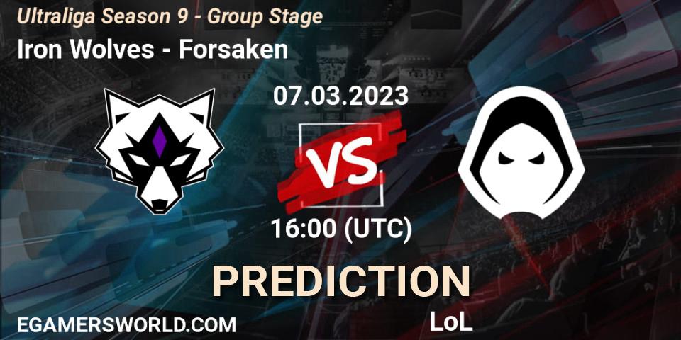 Pronósticos Iron Wolves - Forsaken. 07.03.23. Ultraliga Season 9 - Group Stage - LoL