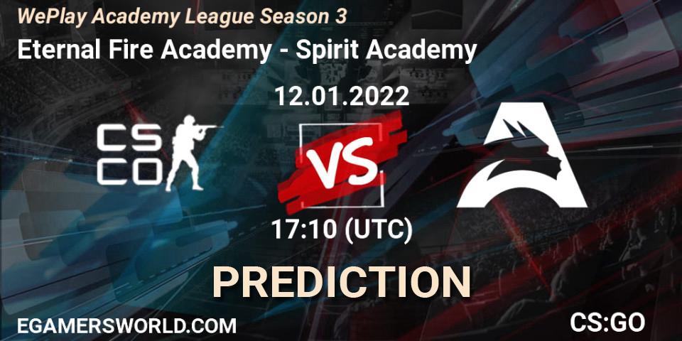 Pronósticos Eternal Fire Academy - Spirit Academy. 12.01.22. WePlay Academy League Season 3 - CS2 (CS:GO)
