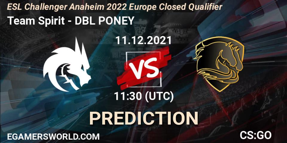 Pronósticos Team Spirit - DBL PONEY. 11.12.21. ESL Challenger Anaheim 2022 Europe Closed Qualifier - CS2 (CS:GO)