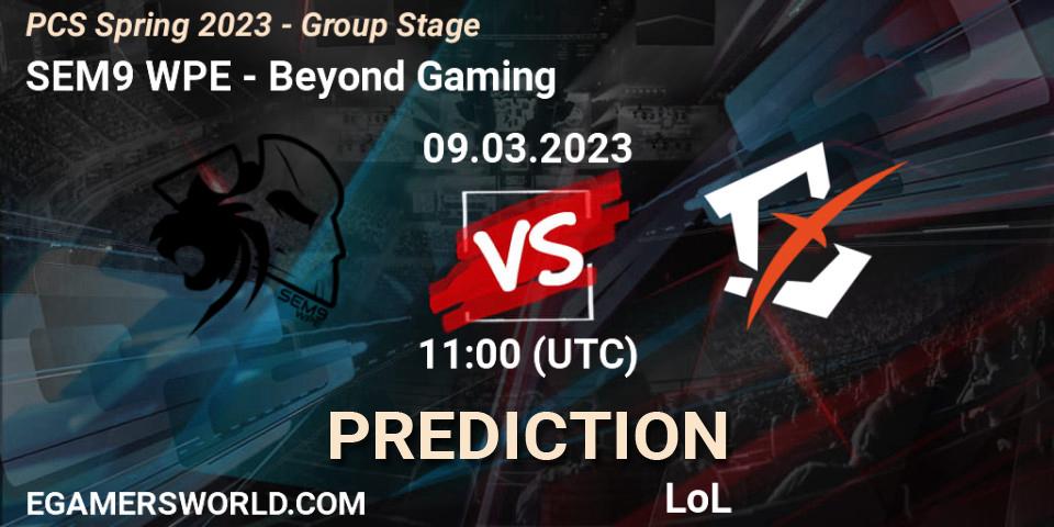 Pronósticos SEM9 WPE - Beyond Gaming. 17.02.2023 at 11:15. PCS Spring 2023 - Group Stage - LoL