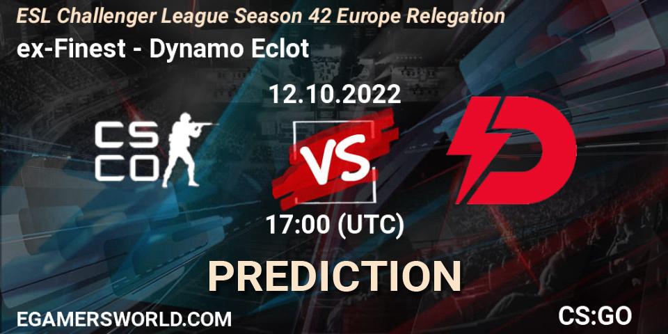 Pronósticos ex-Finest - Dynamo Eclot. 12.10.22. ESL Challenger League Season 42 Europe Relegation - CS2 (CS:GO)
