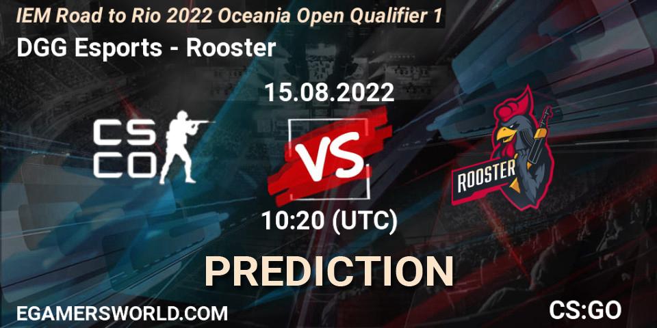 Pronósticos DGG Esports - Rooster. 15.08.2022 at 10:20. IEM Road to Rio 2022 Oceania Open Qualifier 1 - Counter-Strike (CS2)
