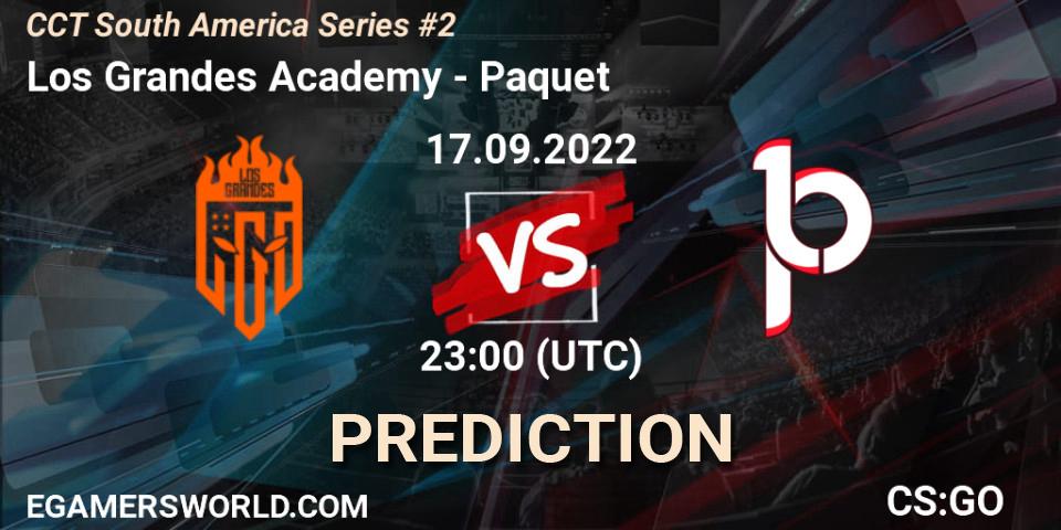 Pronósticos Los Grandes Academy - Paquetá. 17.09.2022 at 23:00. CCT South America Series #2 - Counter-Strike (CS2)