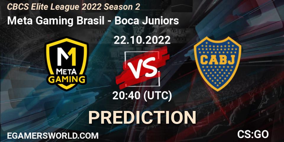 Pronósticos Meta Gaming Brasil - Boca Juniors. 22.10.2022 at 20:40. CBCS Elite League 2022 Season 2 - Counter-Strike (CS2)