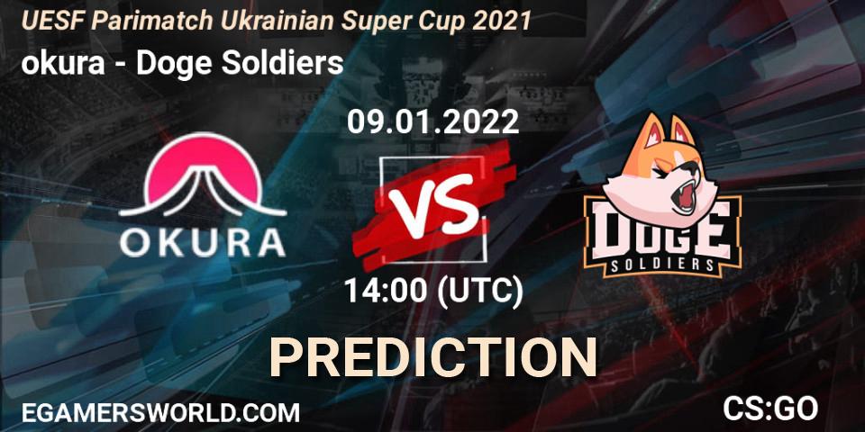 Pronósticos okura - Doge Soldiers. 09.01.2022 at 14:10. UESF Parimatch Ukrainian Super Cup 2021 - Counter-Strike (CS2)