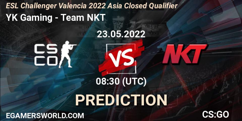 Pronósticos YK Gaming - Team NKT. 23.05.2022 at 08:30. ESL Challenger Valencia 2022 Asia Closed Qualifier - Counter-Strike (CS2)