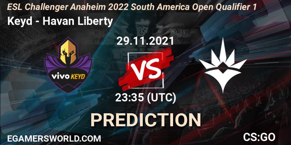 Pronósticos Keyd - Havan Liberty. 30.11.21. ESL Challenger Anaheim 2022 South America Open Qualifier 1 - CS2 (CS:GO)