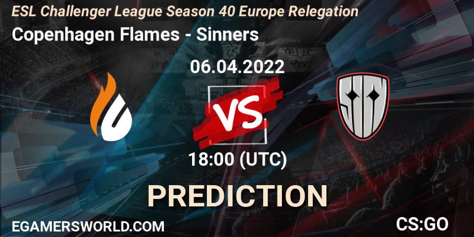 Pronósticos Copenhagen Flames - Sinners. 06.04.22. ESL Challenger League Season 40 Europe Relegation - CS2 (CS:GO)