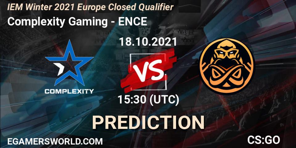 Pronósticos Complexity Gaming - ENCE. 18.10.2021 at 15:30. IEM Winter 2021 Europe Closed Qualifier - Counter-Strike (CS2)