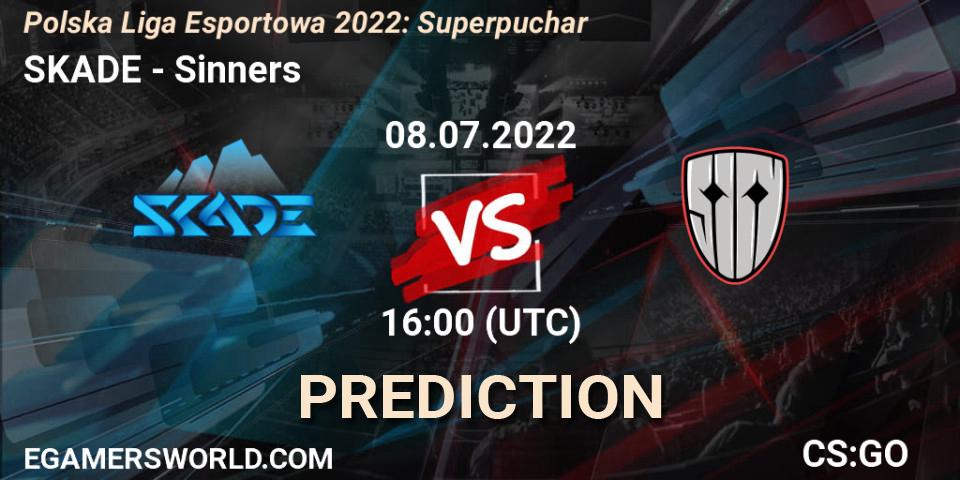 Pronósticos SKADE - Sinners. 08.07.2022 at 18:00. Polska Liga Esportowa 2022: Superpuchar - Counter-Strike (CS2)