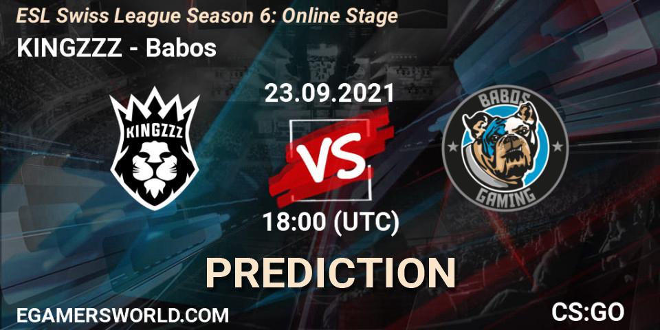 Pronósticos KINGZZZ - Babos. 23.09.2021 at 18:00. ESL Swiss League Season 6: Online Stage - Counter-Strike (CS2)