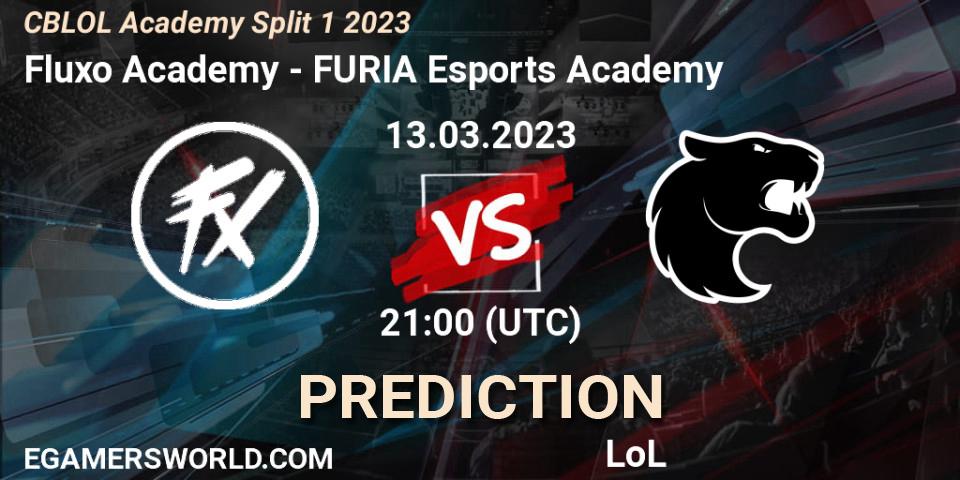 Pronósticos Fluxo Academy - FURIA Esports Academy. 13.03.2023 at 21:00. CBLOL Academy Split 1 2023 - LoL