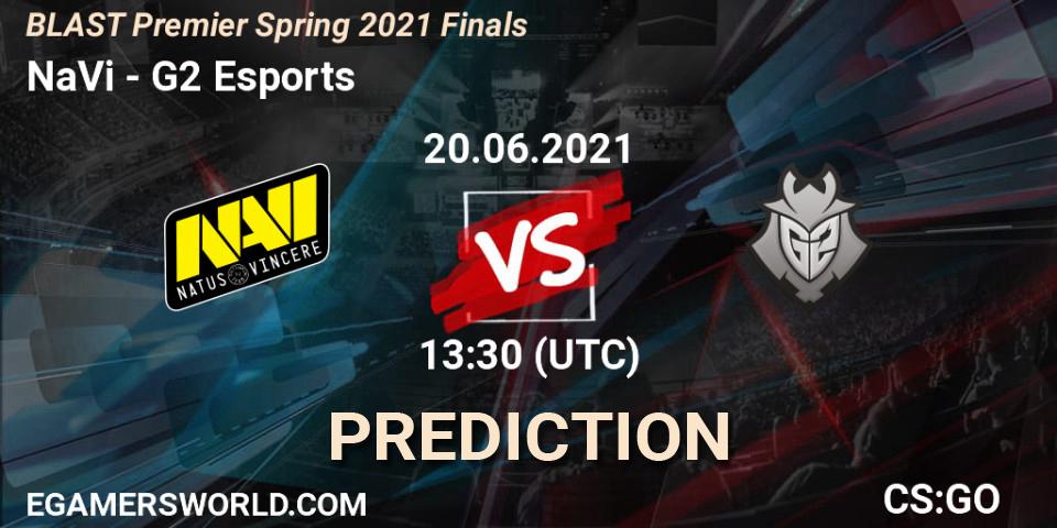 Pronósticos NaVi - G2 Esports. 20.06.2021 at 13:30. BLAST Premier Spring 2021 Finals - Counter-Strike (CS2)