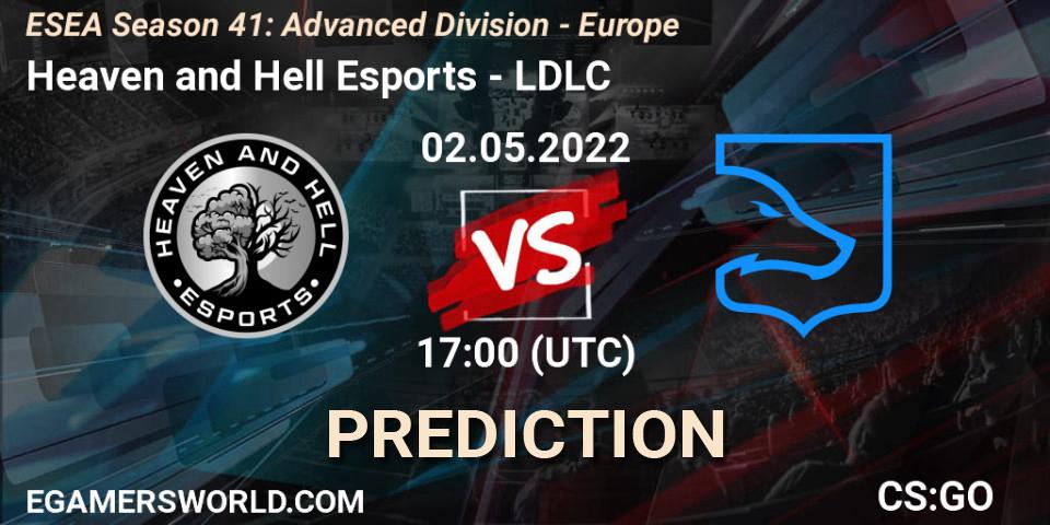 Pronósticos Heaven and Hell Esports - LDLC. 02.05.2022 at 17:00. ESEA Season 41: Advanced Division - Europe - Counter-Strike (CS2)