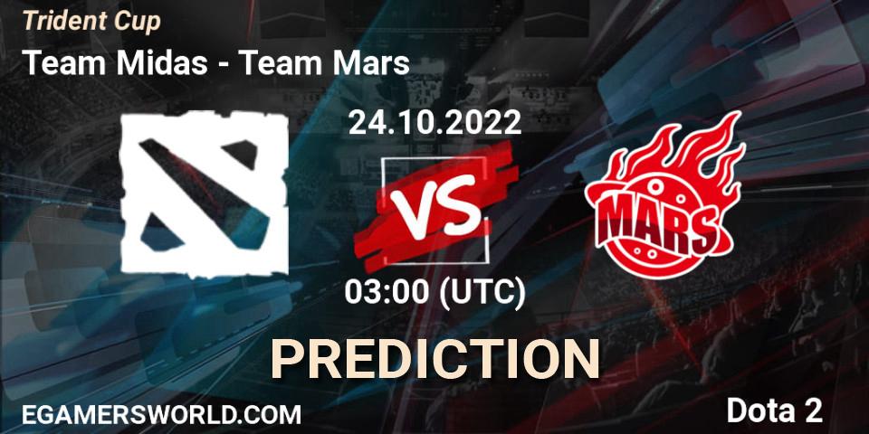 Pronósticos Team Midas - Team Mars. 24.10.2022 at 02:59. Trident Cup - Dota 2
