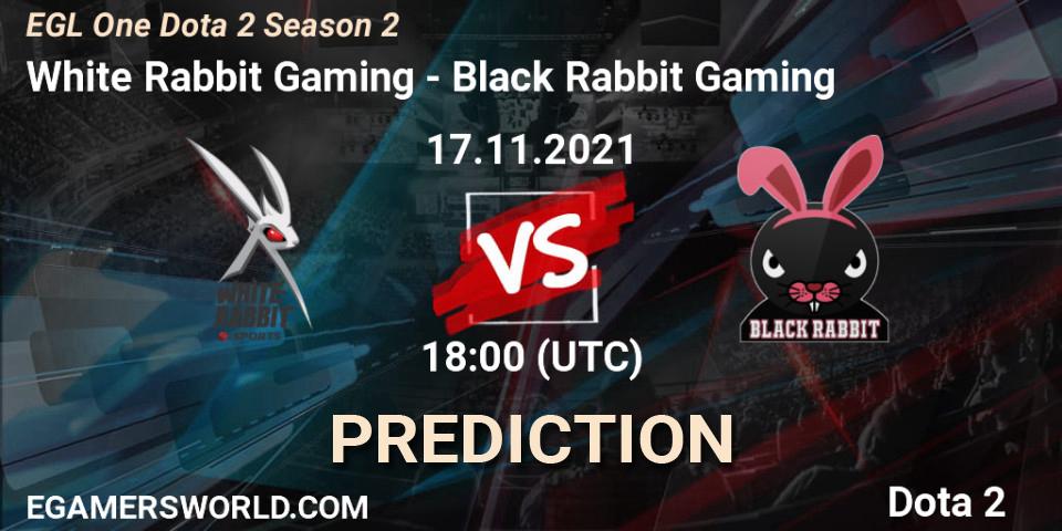 Pronósticos White Rabbit Gaming - Black Rabbit Gaming. 21.11.21. EGL One Dota 2 Season 2 - Dota 2
