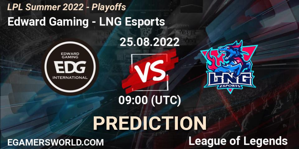 Pronósticos Edward Gaming - LNG Esports. 25.08.22. LPL Summer 2022 - Playoffs - LoL